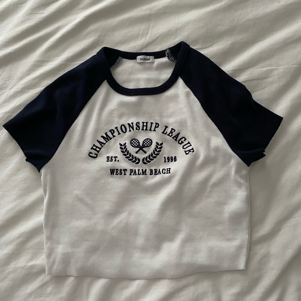 garage cropped baby tee